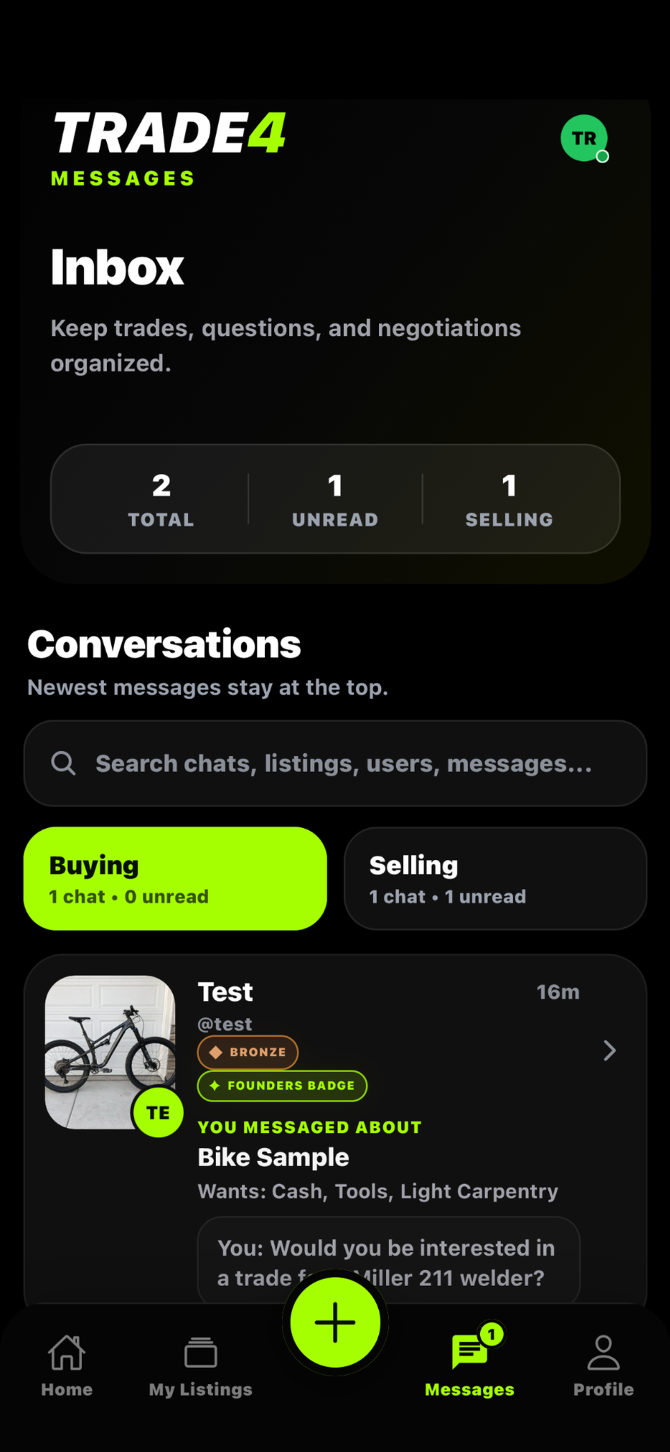 Messages screenshot thumbnail