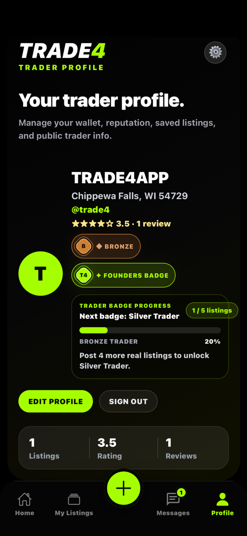 Profile screenshot thumbnail