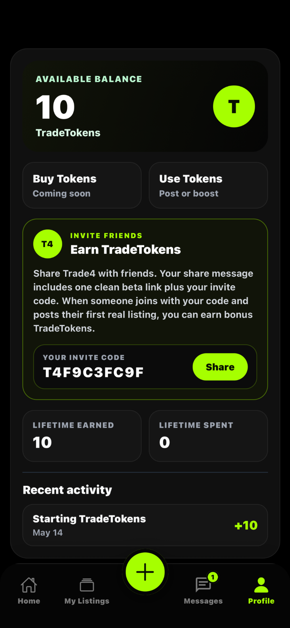 Trade4 TradeTokens wallet